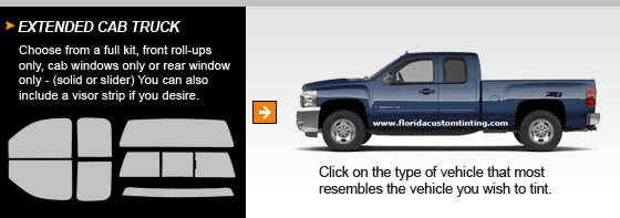 Back Window Pre-Cut Window Tinting Kit for your Extended Cab Truck —